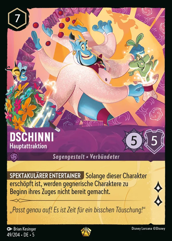 Dschinni - Hauptattraktion — Disney Lorcana Charakter card from Shimmering Skies