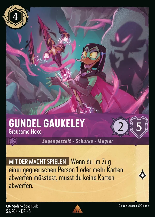 Gundel Gaukeley - Grausame Hexe — Disney Lorcana Charakter card from Shimmering Skies