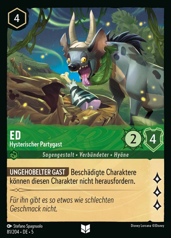 Ed - Hysterischer Partygast — Disney Lorcana Charakter card from Shimmering Skies