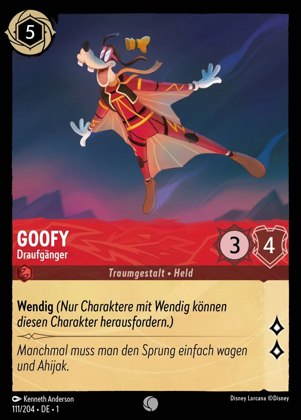 Goofy - Draufgänger — Disney Lorcana Charakter card from The First Chapter