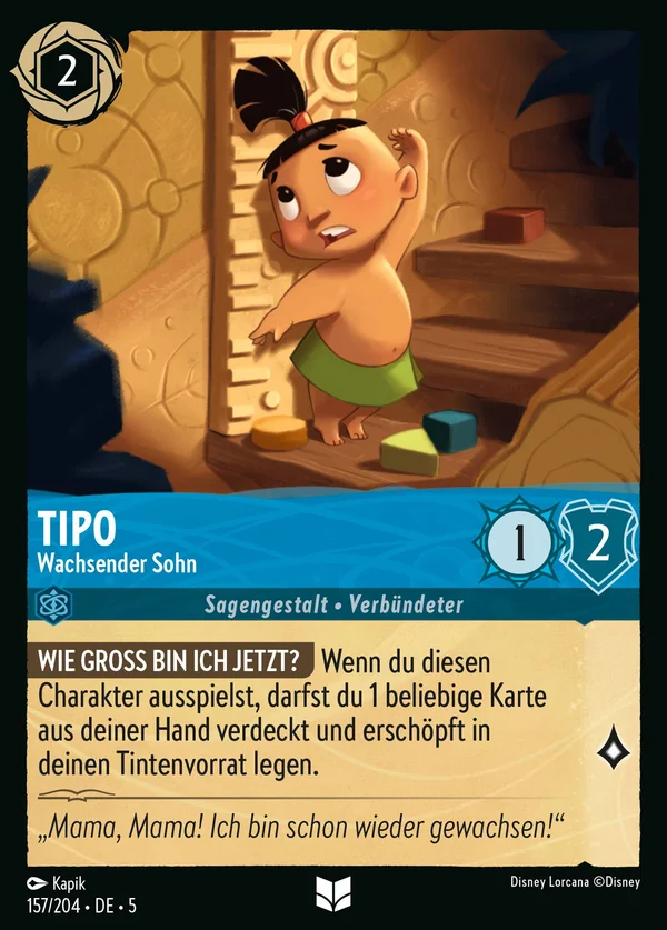 Tipo - Wachsender Sohn — Disney Lorcana Charakter card from Shimmering Skies