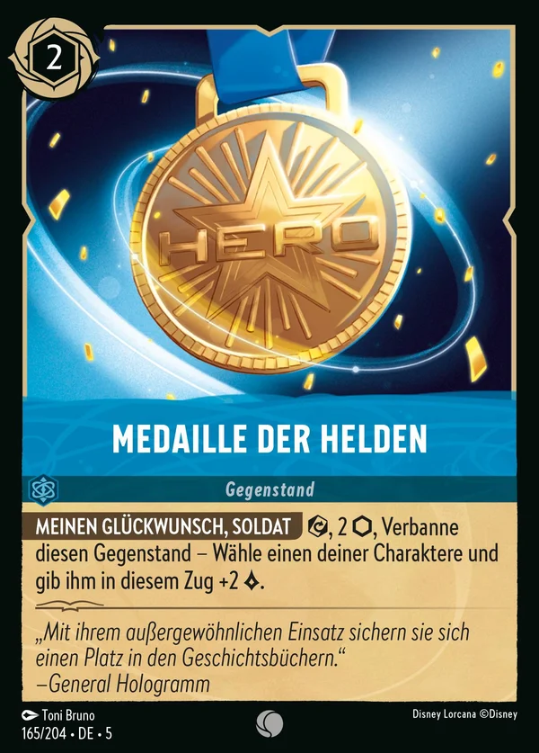 Medaille der Helden — Disney Lorcana Gegenstand card from Shimmering Skies