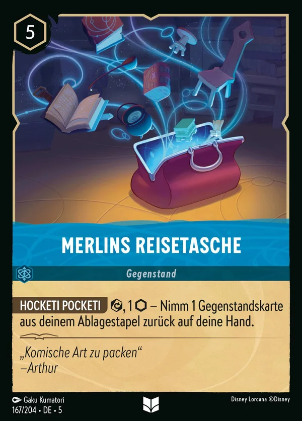 Merlins Reisetasche — Disney Lorcana Gegenstand card from Shimmering Skies