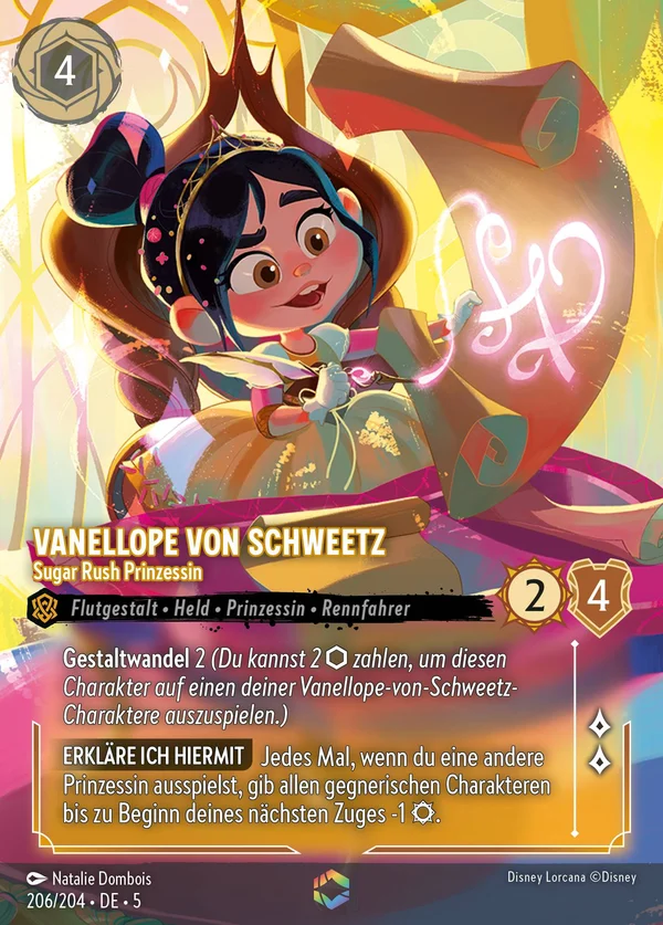 Vanellope von Schweetz - Sugar Rush Prinzessin — Disney Lorcana Charakter card from Shimmering Skies
