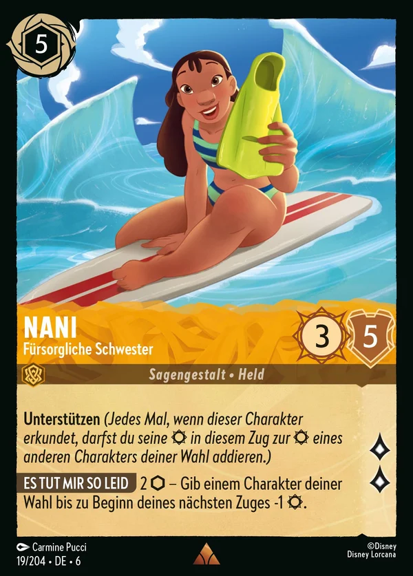 Nani - Fürsorgliche Schwester — Disney Lorcana Charakter card from Azurite Sea
