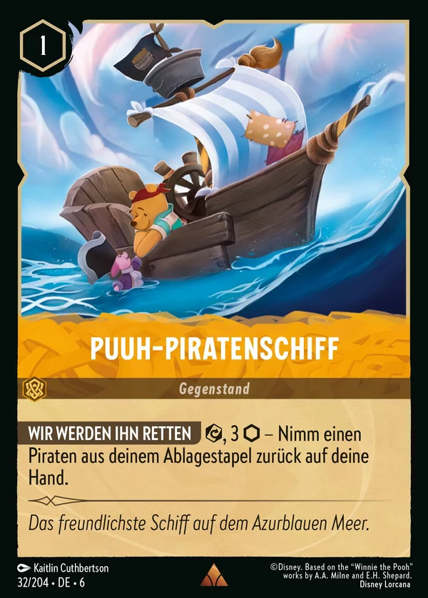 Puuh-Piratenschiff — Disney Lorcana Gegenstand card from Azurite Sea