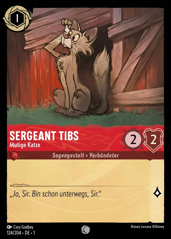 Sergeant Tibs - Mutige Katze — Disney Lorcana Charakter card from The First Chapter