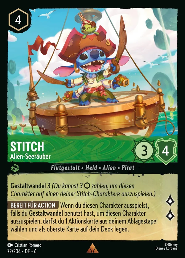 Stitch - Alien-Seeräuber — Disney Lorcana Charakter card from Azurite Sea