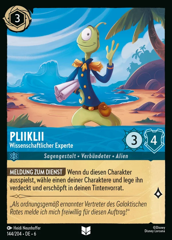 Pliiklii - Wissenschaftlicher Experte — Disney Lorcana Charakter card from Azurite Sea