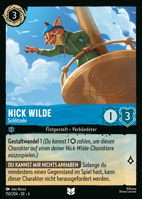 Nick Wilde - Schlitzohr — Disney Lorcana Charakter card from Azurite Sea