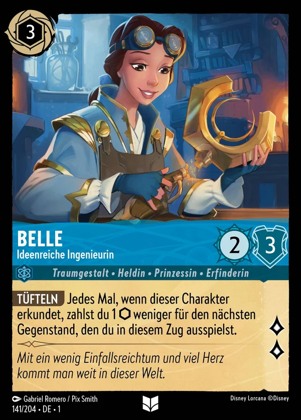 Belle - Ideenreiche Ingenieurin — Disney Lorcana Charakter card from The First Chapter
