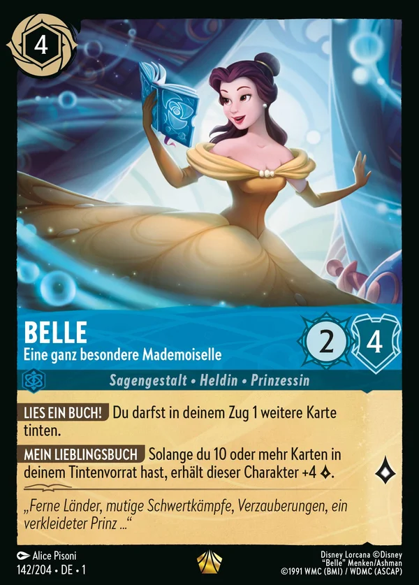 Belle - Eine ganz besondere Mademoiselle — Disney Lorcana Charakter card from The First Chapter