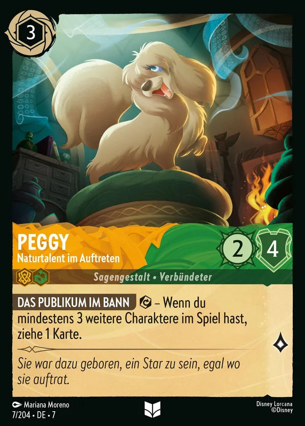 Peggy - Naturtalent im Auftreten — Disney Lorcana Charakter card from Archazia's Island