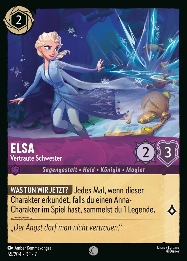 Elsa - Vertraute Schwester — Disney Lorcana Charakter card from Archazia's Island