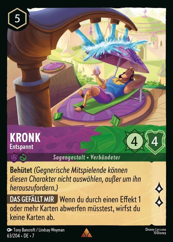 Kronk - Entspannt — Disney Lorcana Charakter card from Archazia's Island