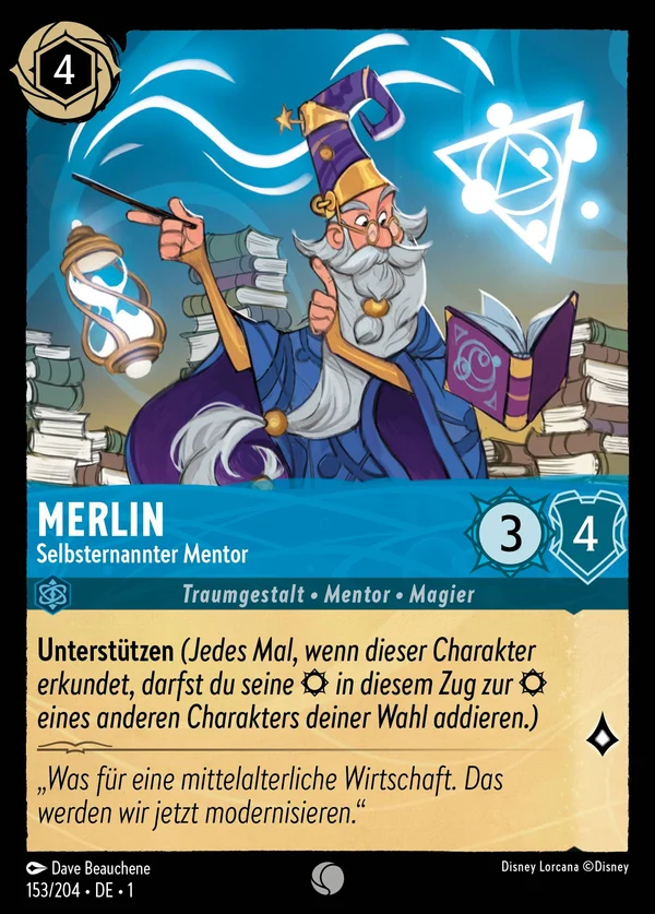 Merlin - Selbsternannter Mentor — Disney Lorcana Charakter card from The First Chapter