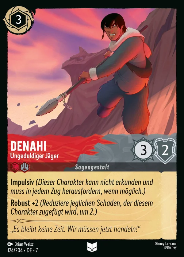 Denahi - Ungeduldiger Jäger — Disney Lorcana Charakter card from Archazia's Island