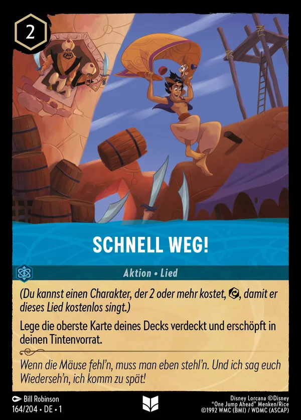 Schnell weg! — Disney Lorcana Aktion card from The First Chapter