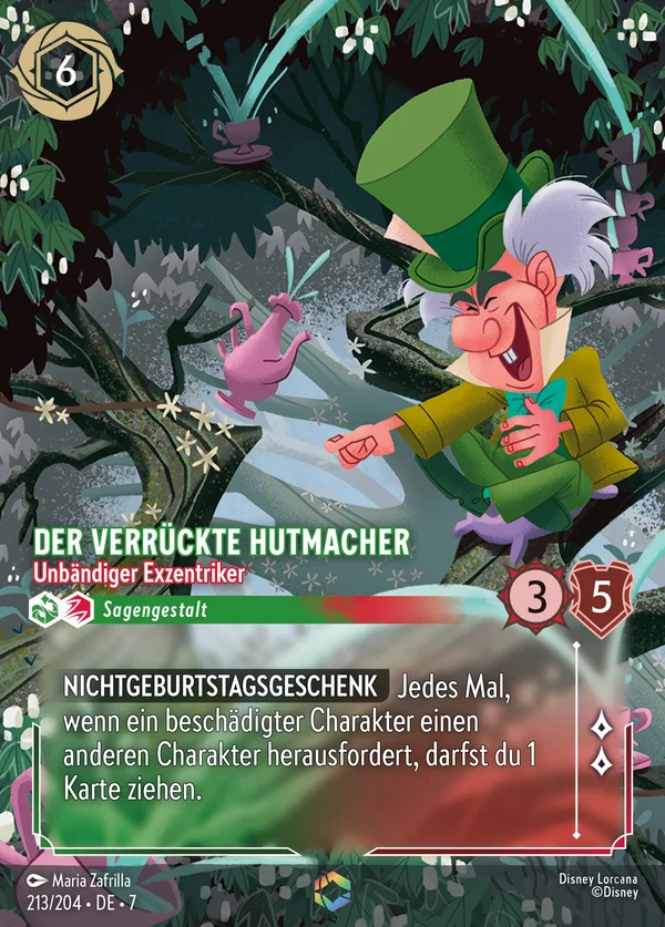 Der verrückte Hutmacher - Unbändiger Exzentriker — Disney Lorcana Charakter card from Archazia's Island
