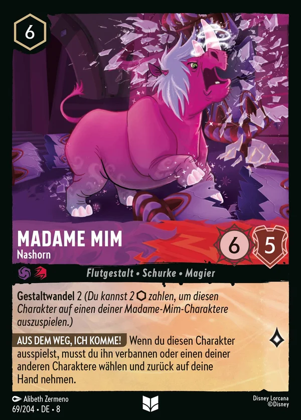 Madame Mim - Nashorn — Disney Lorcana Charakter card from The Reign of Jafar