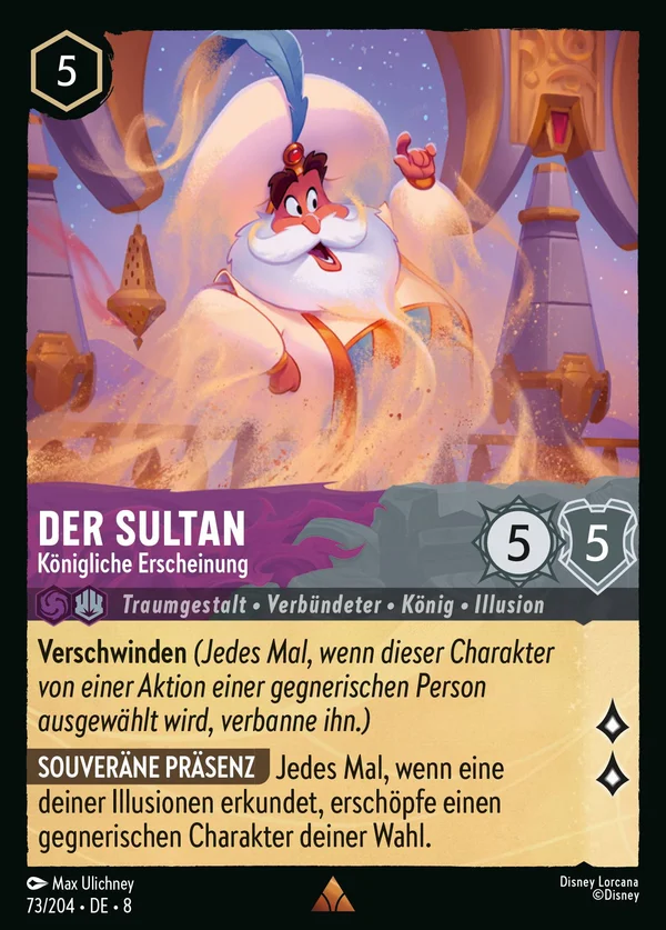 Der Sultan - Königliche Erscheinung — Disney Lorcana Charakter card from The Reign of Jafar
