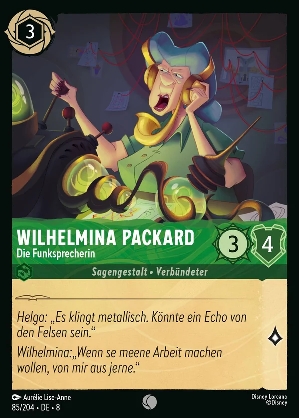 Wilhelmina Packard - Die Funksprecherin — Disney Lorcana Charakter card from The Reign of Jafar
