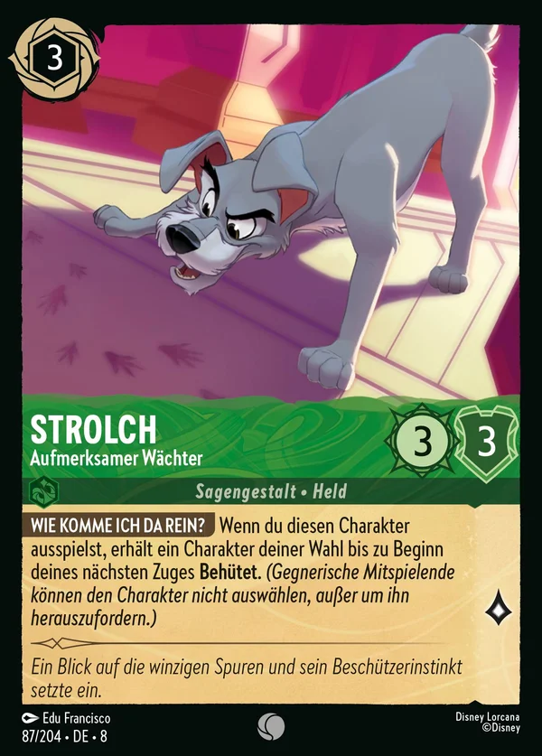 Strolch - Aufmerksamer Wächter — Disney Lorcana Charakter card from The Reign of Jafar
