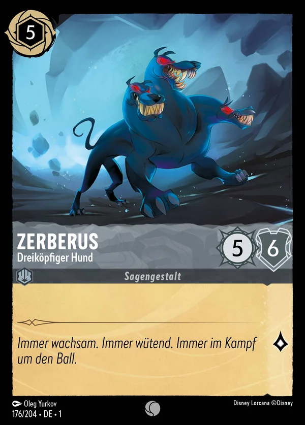 Zerberus - Dreiköpfiger Hund — Disney Lorcana Charakter card from The First Chapter