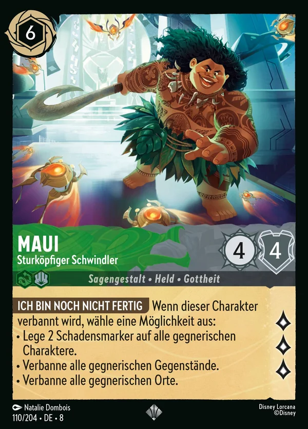 Maui - Sturköpfiger Schwindler — Disney Lorcana Charakter card from The Reign of Jafar
