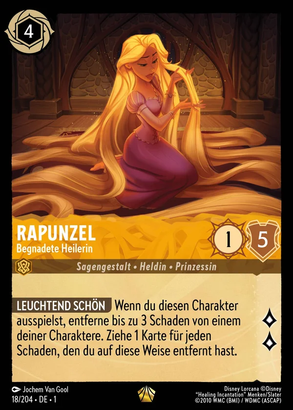 Rapunzel - Begnadete Heilerin — Disney Lorcana Charakter card from The First Chapter