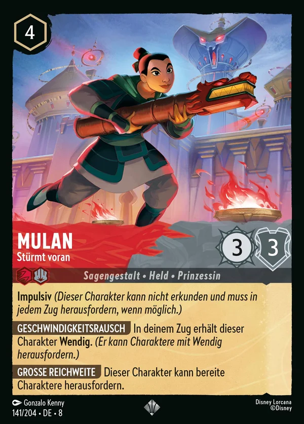 Mulan - Stürmt voran — Disney Lorcana Charakter card from The Reign of Jafar