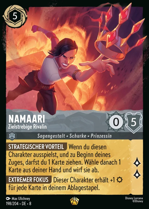 Namaari - Zielstrebige Rivalin — Disney Lorcana Charakter card from The Reign of Jafar