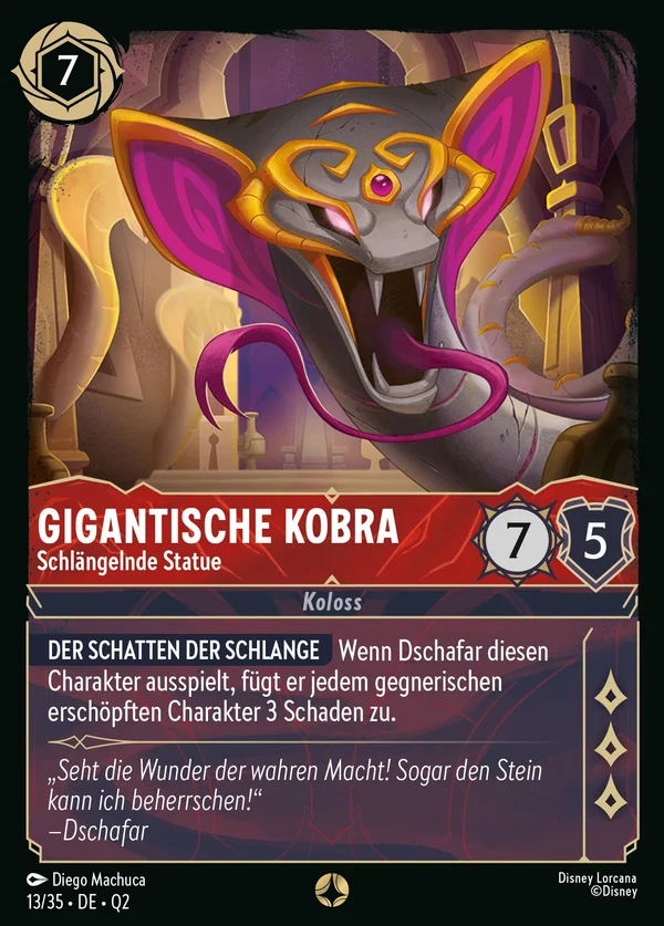 Gigantische Kobra - Schlängelnde Statue — Disney Lorcana Charakter card from Illumineer's Quest: Palace Heist