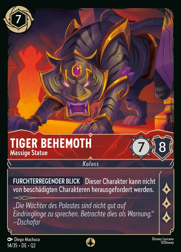 Tiger Behemoth - Massige Statue — Disney Lorcana Charakter card from Illumineer's Quest: Palace Heist