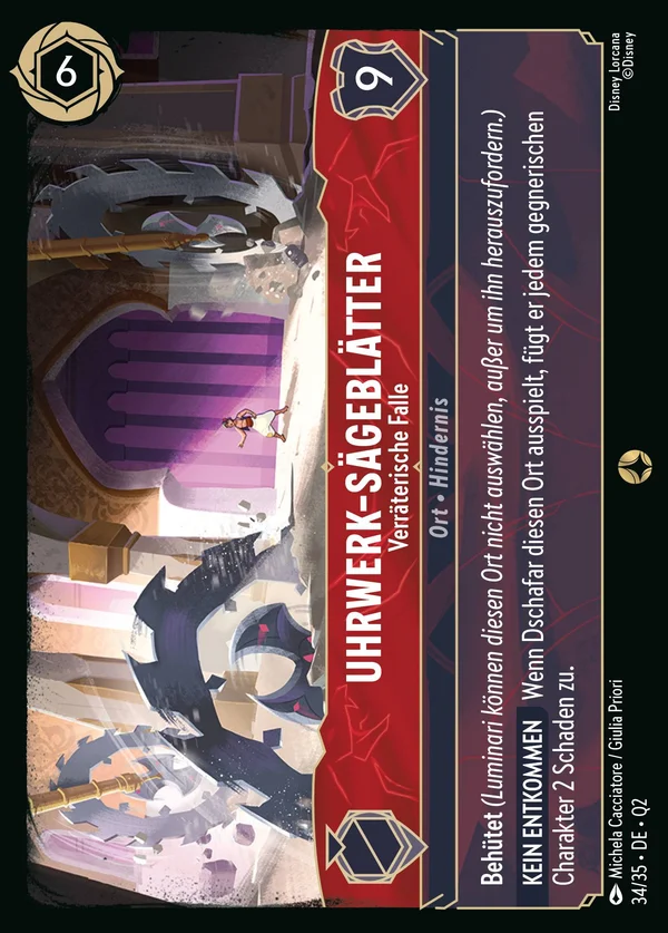Uhrwerk-Sägeblätter - Verräterische Falle — Disney Lorcana Ort card from Illumineer's Quest: Palace Heist