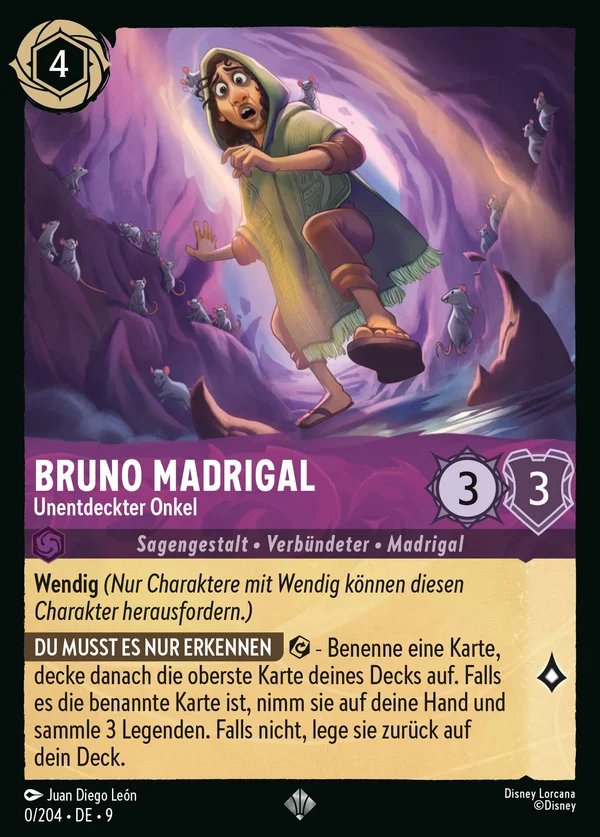 Bruno Madrigal - Unentdeckter Onkel — Disney Lorcana Charakter card from Fabled