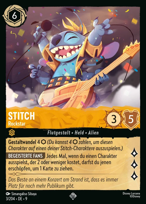 Stitch - Rockstar — Disney Lorcana Charakter card from Fabled