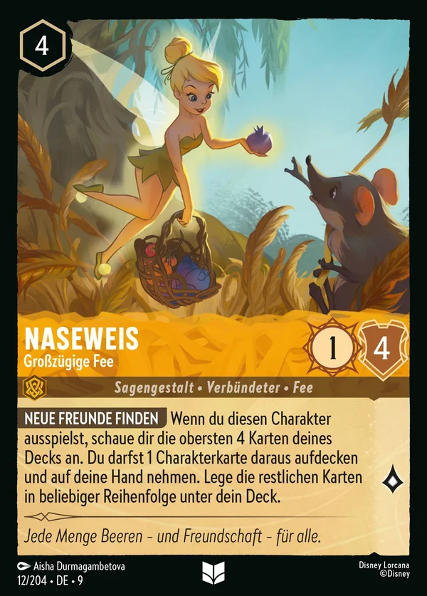 Naseweis - Großzügige Fee — Disney Lorcana Charakter card from Fabled