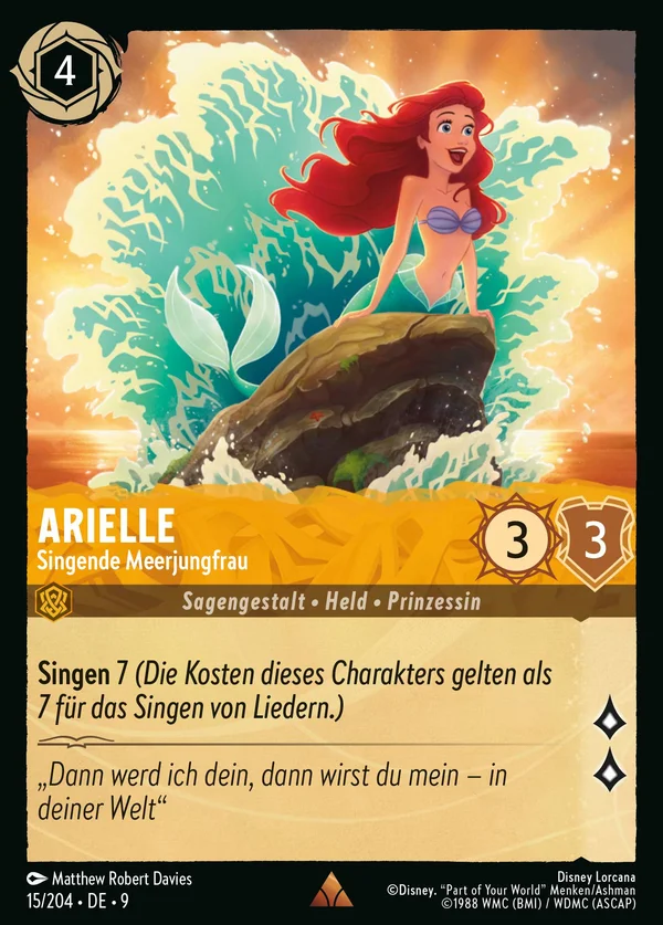 Arielle - Singende Meerjungfrau — Disney Lorcana Charakter card from Fabled