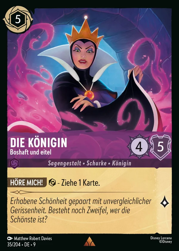 Die Königin - Boshaft und eitel — Disney Lorcana Charakter card from Fabled