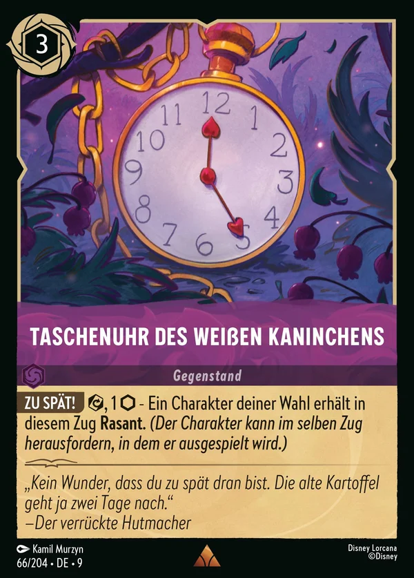 Taschenuhr des weißen Kaninchens — Disney Lorcana Gegenstand card from Fabled