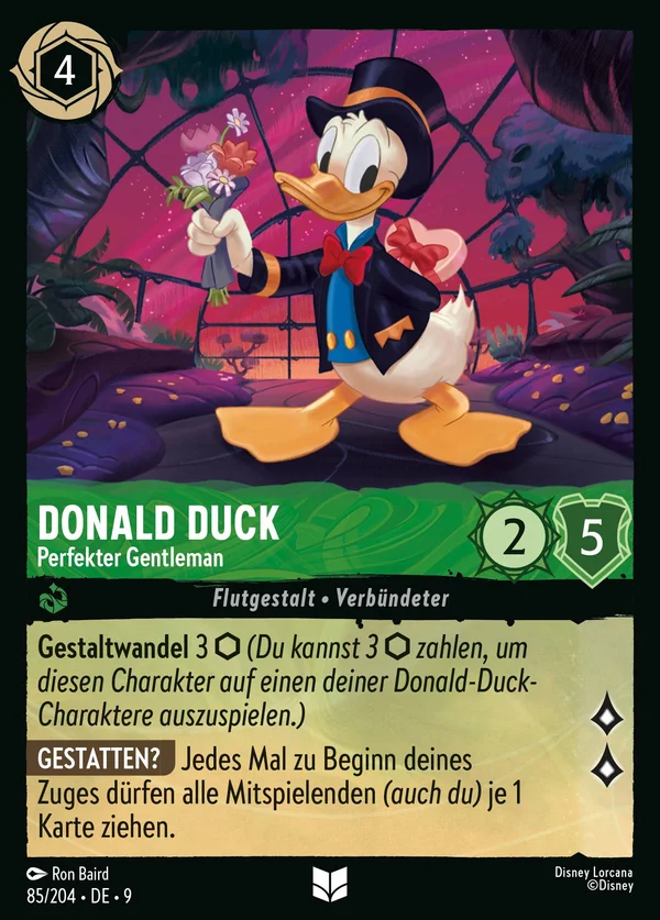 Donald Duck - Perfekter Gentleman — Disney Lorcana Charakter card from Fabled