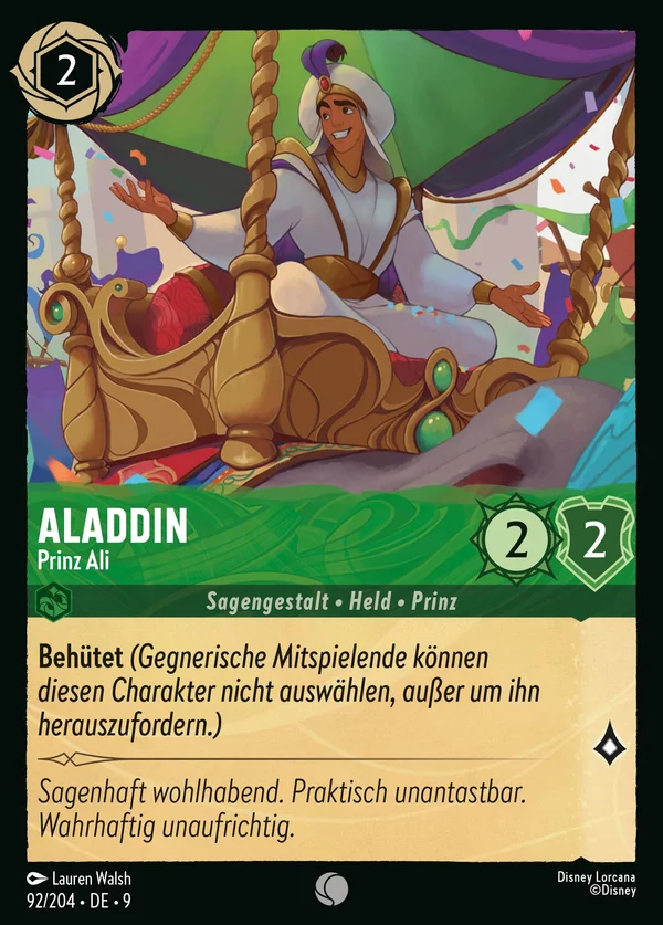 Aladdin - Prinz Ali — Disney Lorcana Charakter card from Fabled