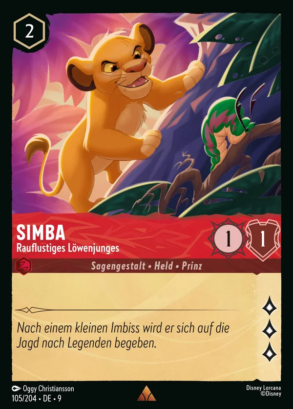 Simba - Rauflustiges Löwenjunges — Disney Lorcana Charakter card from Fabled