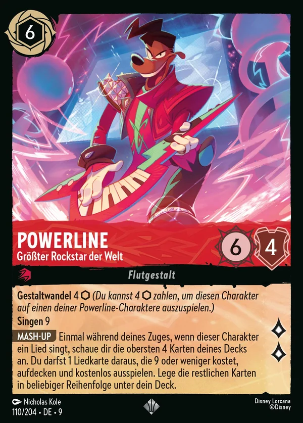Powerline - Größter Rockstar der Welt — Disney Lorcana Charakter card from Fabled