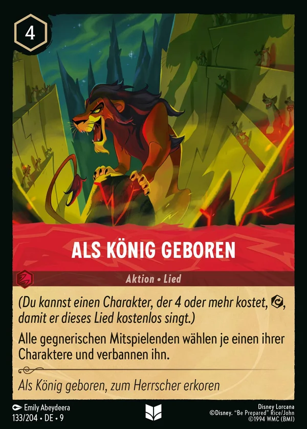 Als König geboren — Disney Lorcana Aktion card from Fabled