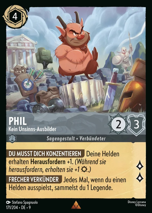 Phil - Kein Unsinns-Ausbilder — Disney Lorcana Charakter card from Fabled