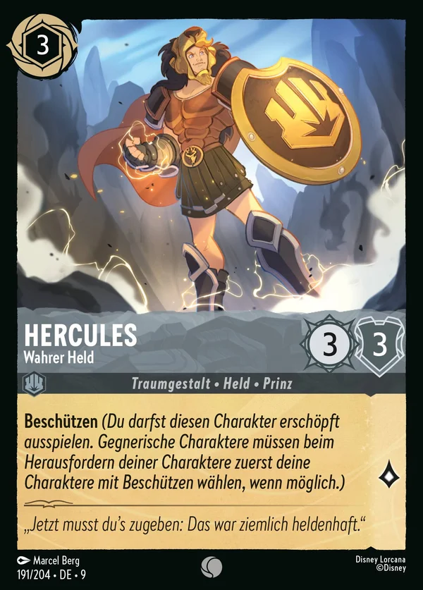 Hercules - Wahrer Held — Disney Lorcana Charakter card from Fabled