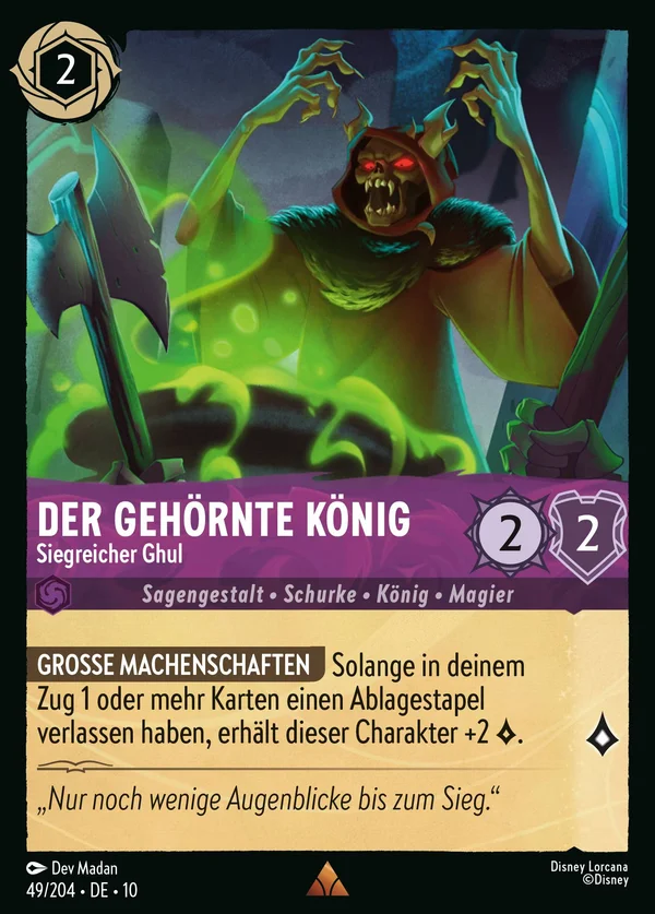 Der gehörnte König - Siegreicher Ghul — Disney Lorcana Charakter card from Whispers in the Well
