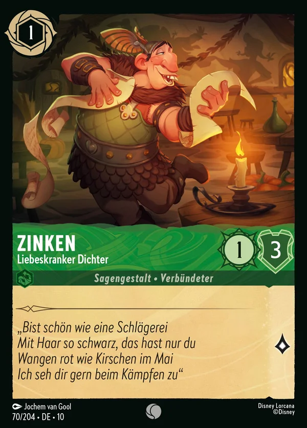 Zinken - Liebeskranker Dichter — Disney Lorcana Charakter card from Whispers in the Well
